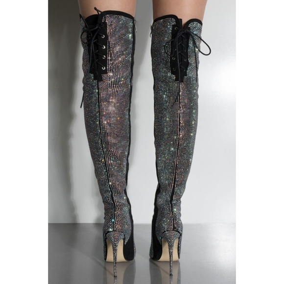 𝙇𝙖𝙨𝙩 𝙎𝙞𝙯 7 💎Swarovski Over Knee Boot - Picture 7 of 8